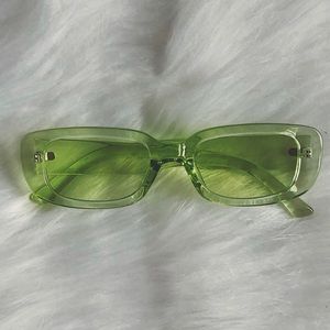 Transparent Vintage Rectangle Frame Sunglasses